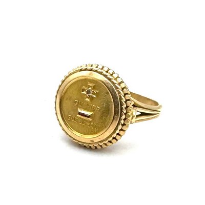 Lot 7 - 18K Gold "Plus Qu'hier, Moins Que Demain" Ring by Augis