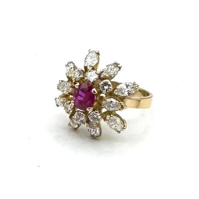 Lot 17 - 18K Gold Ruby and Diamond Ring