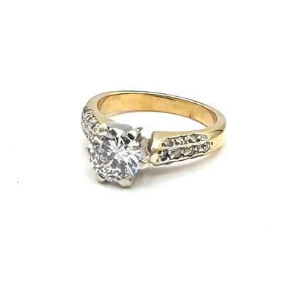 Lot 20 - 18K Gold Solitaire Ring with a 1.60 Carat Diamond