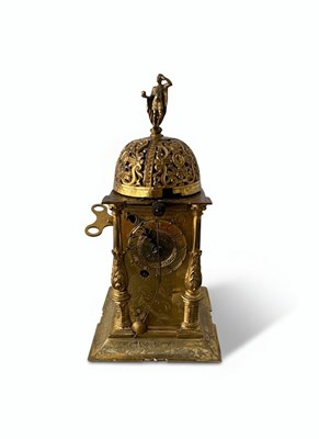Lot 34 - A Miniature Renaissance-Style Gilt-Brass Turret Clock with Verge Escapement