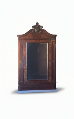 Lot 49 - A French Louis XV-Revival Burr Walnut Mirrored Armoire
France, Late 19th Century