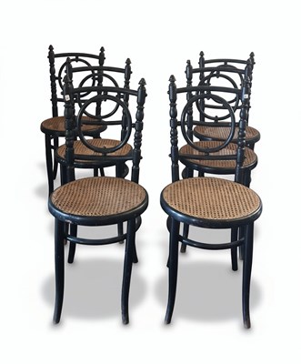 Lot 51 - A Set of Six bistro Chairs, 
French, Early 20th Century