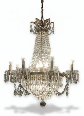 Lot 58 - A Gilt-Metal and Glass Chandelier