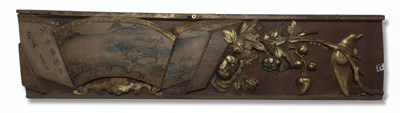 Lot 74 - A 20th-Century Chinese Carved, Painted, and Gilded Panel