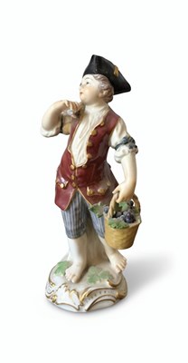 Lot 92 - A Meissen Porcelain Figure of a Harvester or Grape Picker
Germany, 19th century or earlier