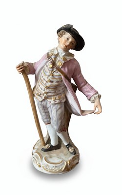 Lot 94 - A Meissen Porcelain Figure of a Gentleman,
Germany, 19th century or earlier