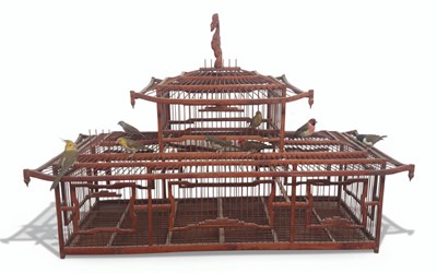 Lot 104 - A 20th-Century Chinese Carved Bird Cage