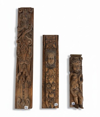 Lot 115 - A GROUP OF THREE 19TH CENTURY GERMAN CARVED WOOD ARCHITECTURAL OR FURNITURE ELEMENTS
Carved wood.