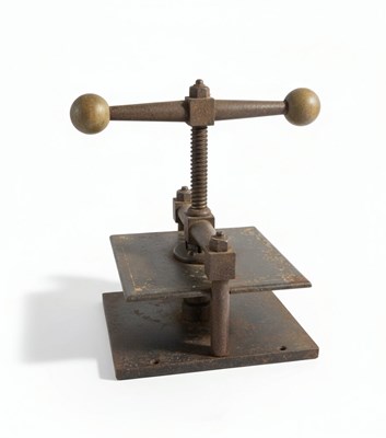 Lot 119 - An Antique Iron and Bronze Tabletop Press