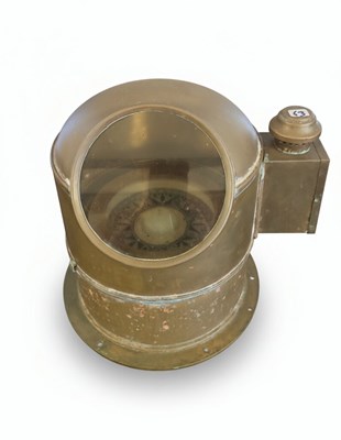 Lot 123 - An Antique Brass Binnacle Compass