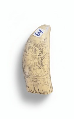 Lot 124 - A Piece of Scrimshaw (Engraved Walrus Tusk)