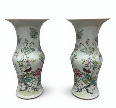 Lot 135 - A Pair of Famille Rose Porcelain Vases

China, 19th Century