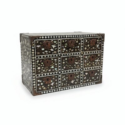 Lot 140 - A Namban Lacquer and Mother-of-Pearl Inlaid Chest (Contador)
Japan,17th / 18th Century