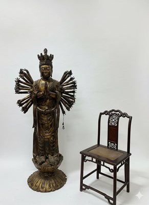 Lot 142 - A Large Carved and Gilded Wood Figure of Kannon

Japan, Meiji Period (1868-1912)