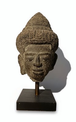 Lot 161 - A rare stone head of buddha
Thailand, Mon Dvaravati style
19th century or earlier