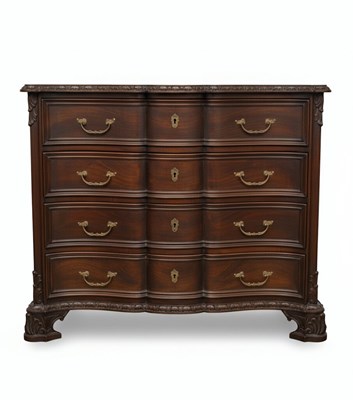Lot 173 - Carved dark wood and leather with brass studding.