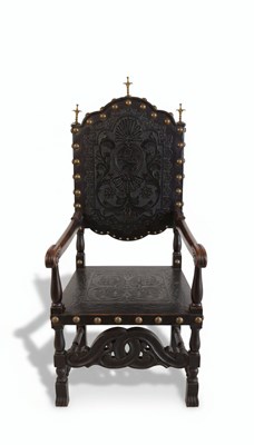 Lot 182 - A Spanish or Portuguese Renaissance Revival Armchair