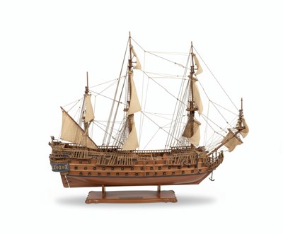 Lot 188 - An Impressive Carved Wood Model of a Portuguese Galleon