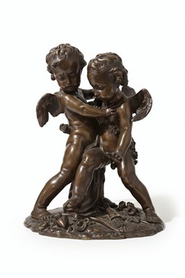 Lot 192 - After Etienne-Maurice Falconet
A cast and patinated bronze group of angels
French, circa 1880