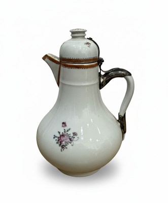 Lot 175 - A Chinese Export Porcelain Ewer with European Silver Mount