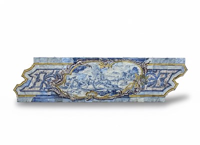 Lot 23 - A Monumental Azulejo Panel Depicting a Deer Hunt