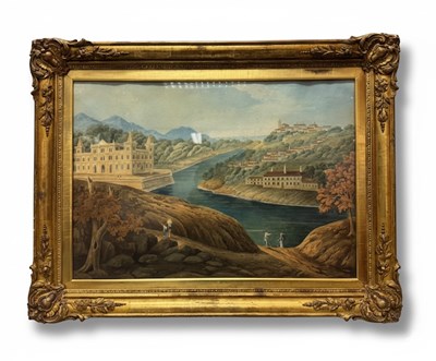 Lot 67 - River Landscape with Town, Possibly Bahia Brazil