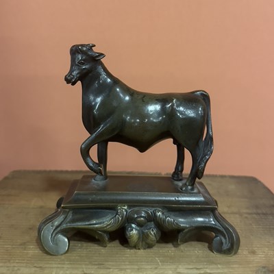 Lot 38 - A Cast Patinated Bronze figure of a Bull
