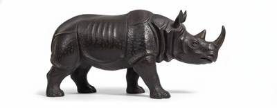 Lot 14 - A Large Patinated Leather Rhinoceros