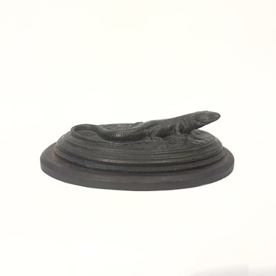 Lot 12 - Sculptural Relief of a Lizard Patinated Plaster
