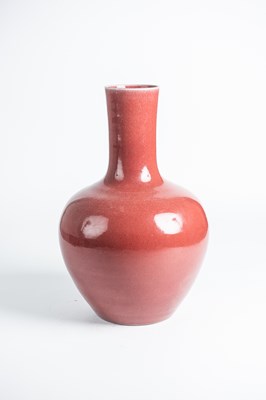 Lot 144 - A Large Tianqiuping peach bloom porcelain bottle vase