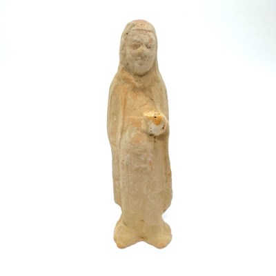 Lot 102 - A Chinese Painted Terracotta Figure of a Standing Lady
