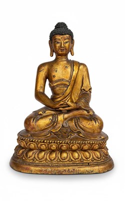 Lot 115 - A Superb Chinese Gilt-Lacquer Wood Figure of Buddha Shakyamuni