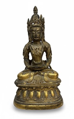 Lot 139 - A Sino-Tibetan Gilt Copper-Alloy Figure of the Buddha Amitābha