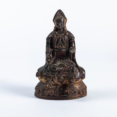 Lot 103 - A Rare Cast Gilt-Bronze and Lacquered Figure of Guanyin