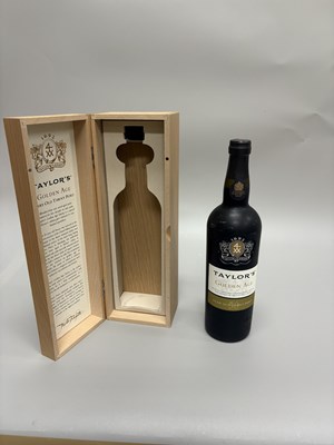Lot 256 - Taylor’s Golden Age 50 Years Old Very Old Tawny Port – with Wooden Presentation Case.