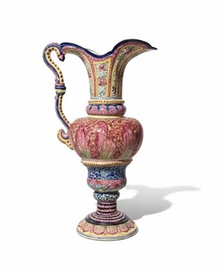 Lot 146 - A painted enamel "Canton Enamel" Ewer (Hanap)