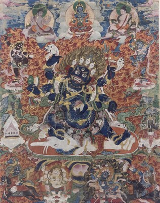 Lot 87 - Thangka of Sadbhuja Mahakala,18 Century, West Tibet