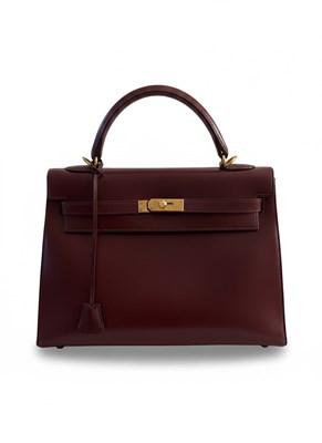 Lot 6 - Hèrmes kelly 32 in "Rouge H" Box Calf Leather