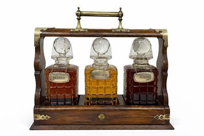 Lot 202 - Crystal Decanter Set – Brandy, Whisky & Port
